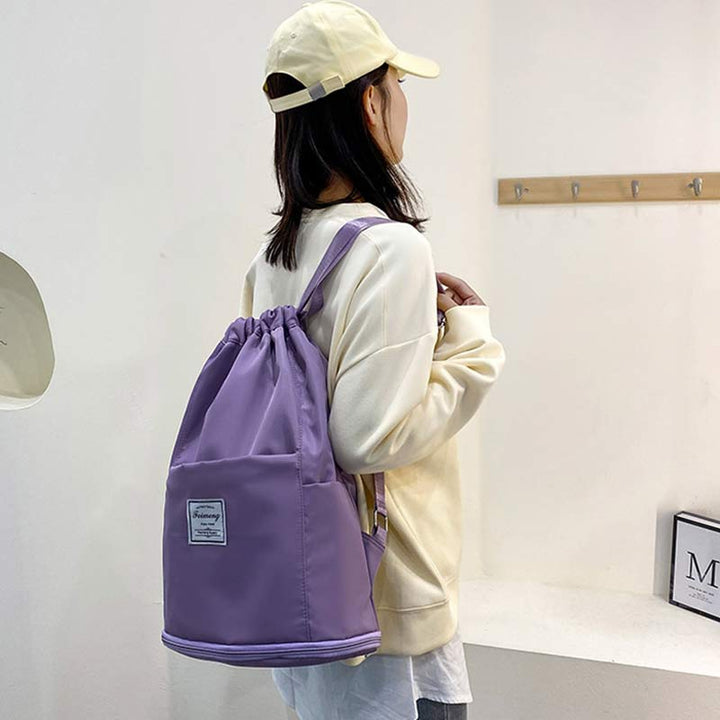 Drawstring Backpack Women's Waterproof Large Wet and Dry Separation Backpack