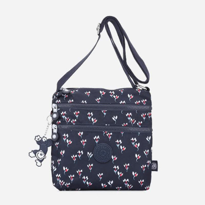 Lightweight Triple Zip Small Crossbody Bag Shoulder Bag for Women
