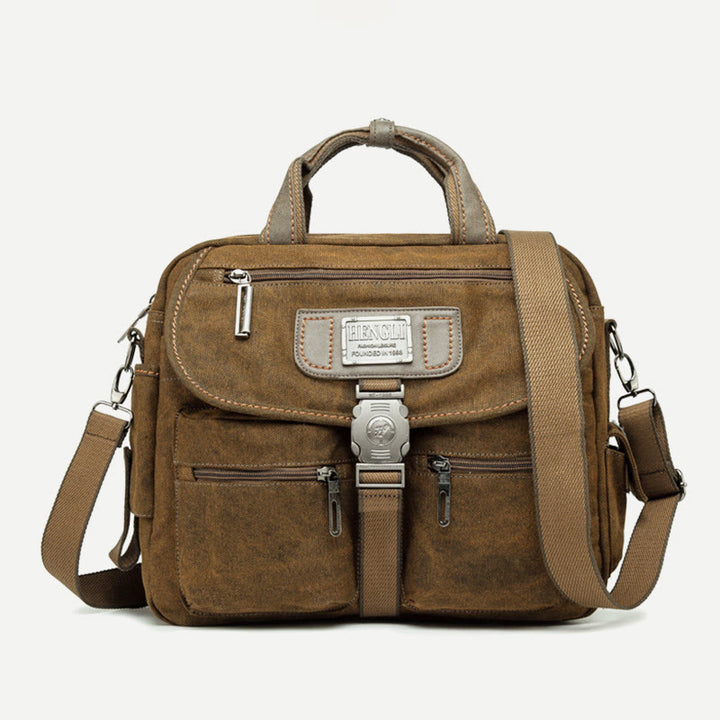 Messenger Bag For Men Vintage Canvas Large Capacity Briefcase