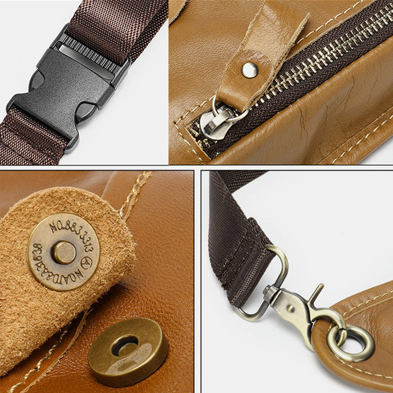 Genuine Leather Retro Waist Bag Thigh Bag with Leg Strap
