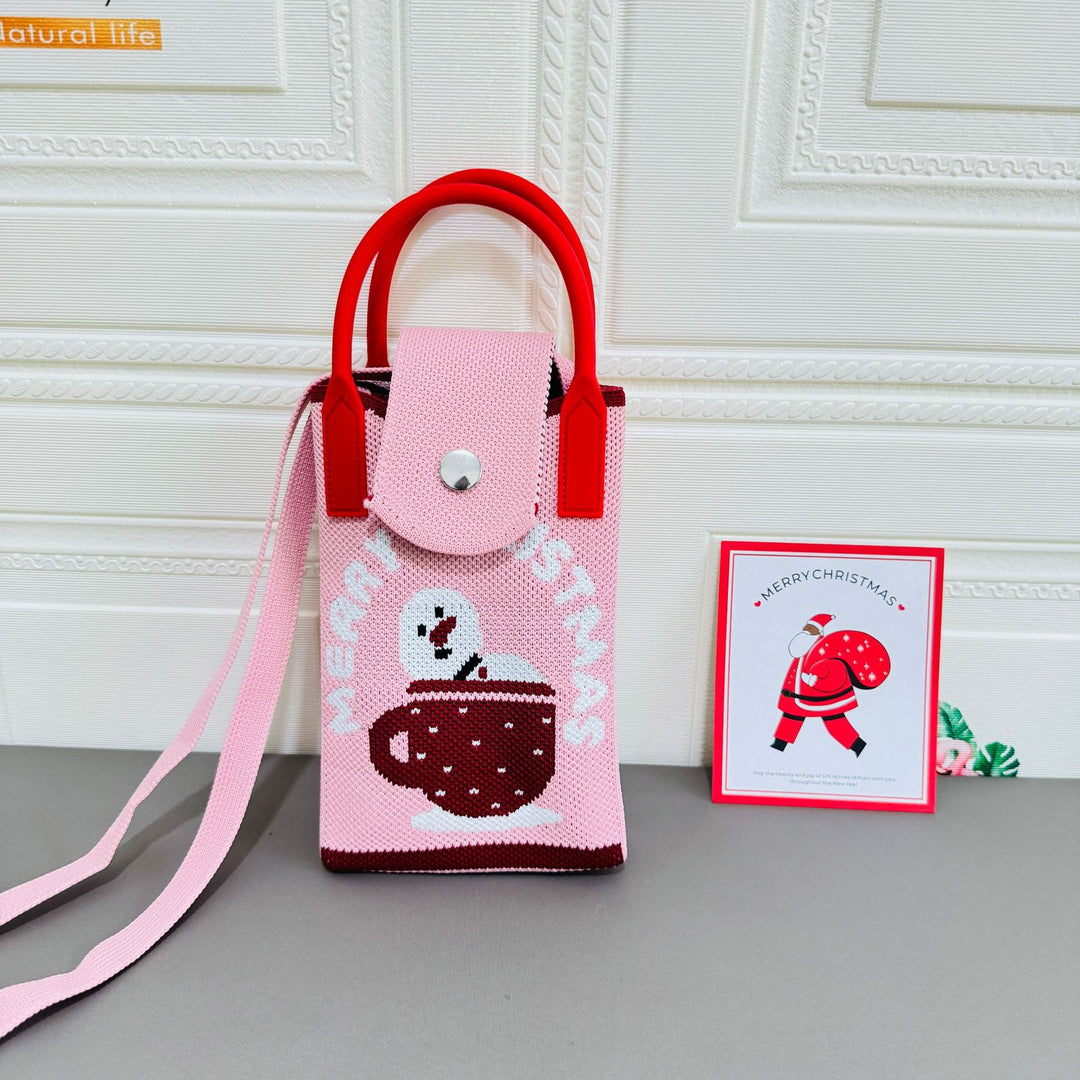 Christmas Style Phone Bag For Women Knitted Crossbody Bag