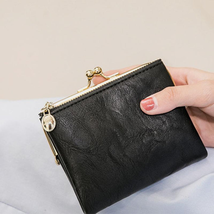Multifunctional Bifold Vintage Kiss Lock Coin Purse