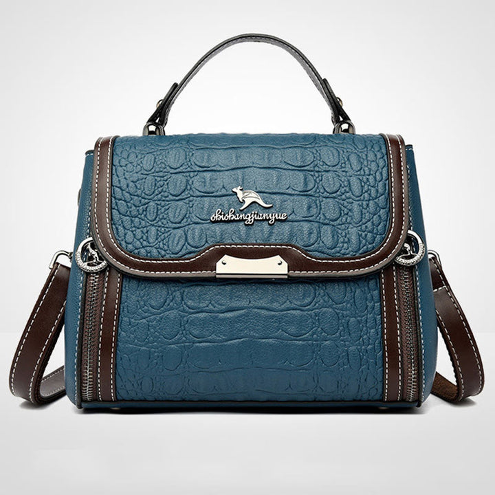 Crocodile Print Handbag For Women Roomy PU Leather Crossbody Bag