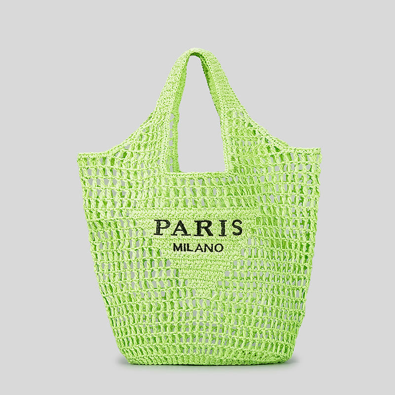 Beach Bag For Women Knitted Retro Hollowed Out Handbag