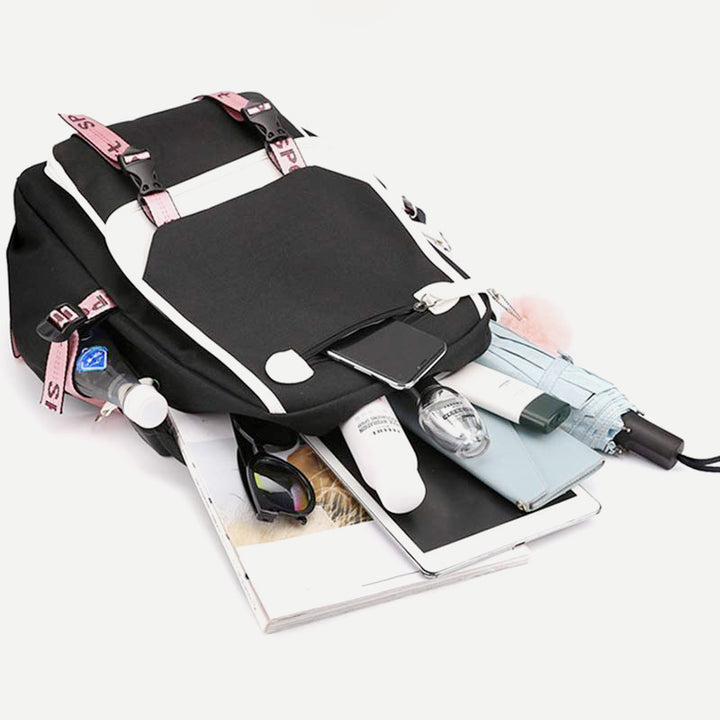 Teenage Girls School Backpack Student Bookbag with USB & Earphone Port