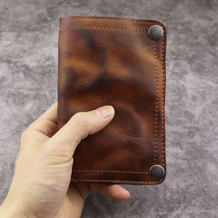 Retro Vertical Multi-slot Handmade Wallet Card Case - image 3