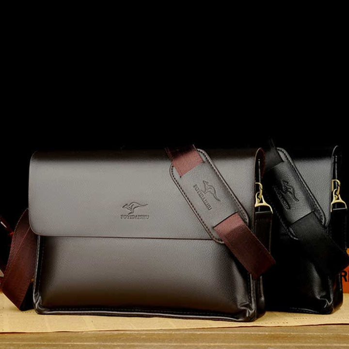 Men's Leather Crossbody Bag Messenger Bag Travel Work Business Satchel