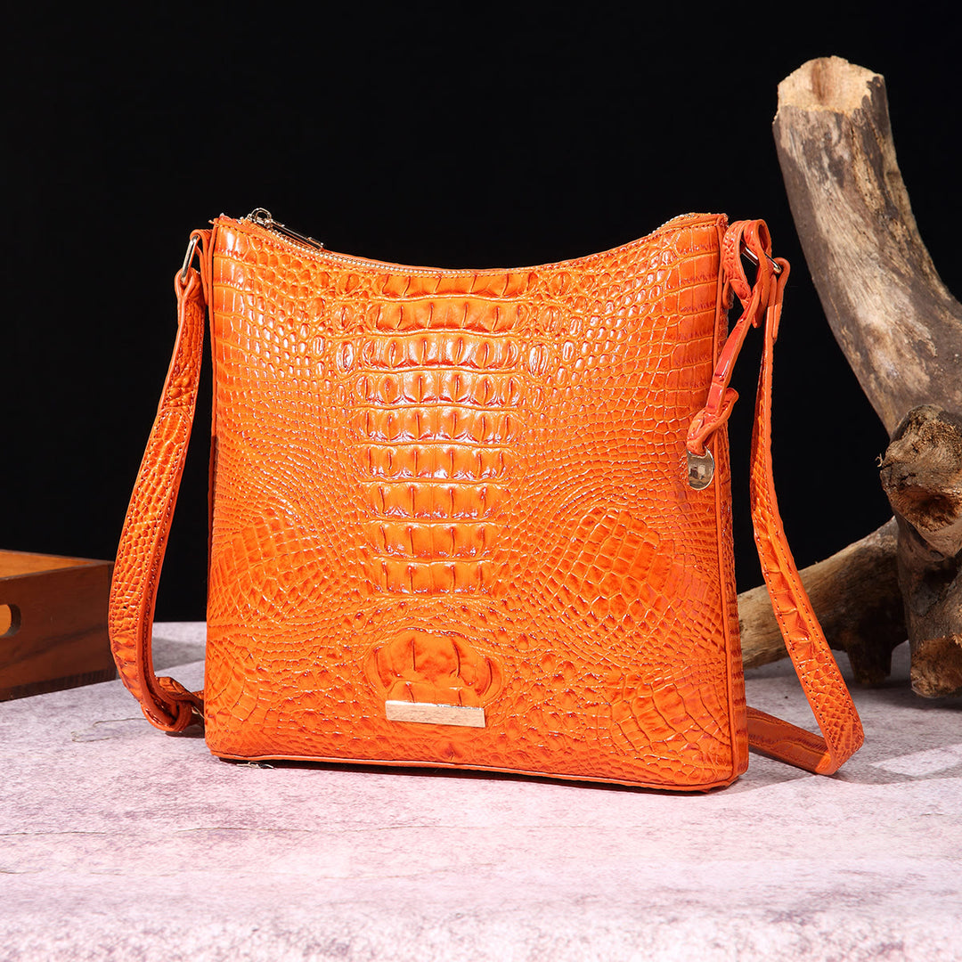 Crossbody Bag For Women Retro Crocodile Pattern Leather Dating Bag