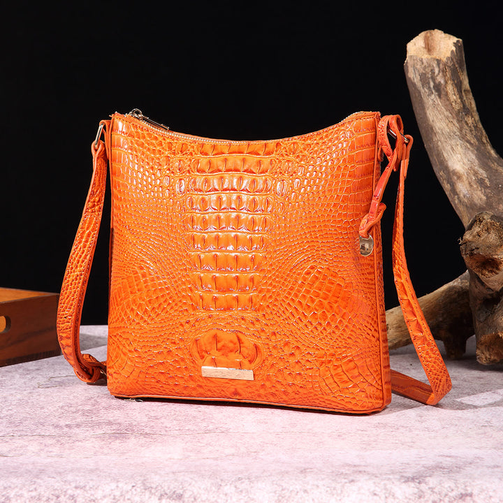 Crossbody Bag For Women Retro Crocodile Pattern Leather Dating Bag