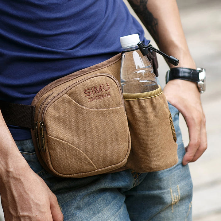 Small Waist Bag for Men Outdoor Riding Canvas Sports Bag