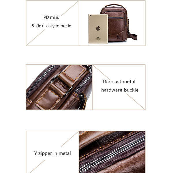 Genuine Leather Vintage Crossbody Bag - image 10