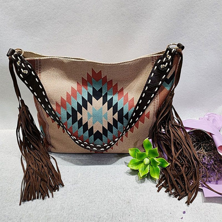 Women Tote Bag Fashion Bohemian Tassel Shoulder Bag Vintage Boho Handbags