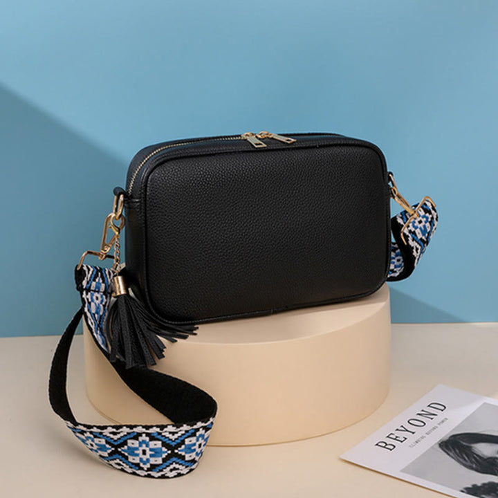 Crossbody Bag For Women Tassel Solid Color Casual Leather Bag