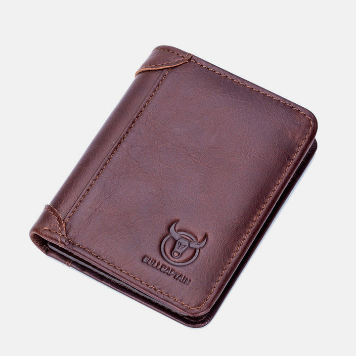 RFID Large Capacity Genuine Leather Bifold Wallet