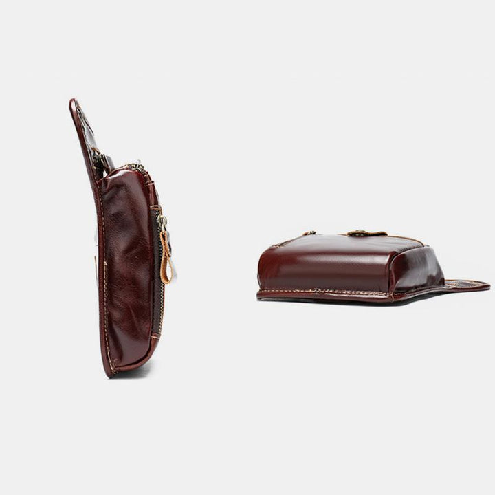 Genuine Leather Retro Waist Bag Thigh Bag with Leg Strap