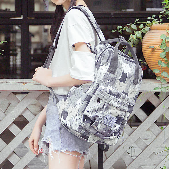 Multicolor Printed Laptop Backpack15.6 Inch College School Bookbag Travel Daypack