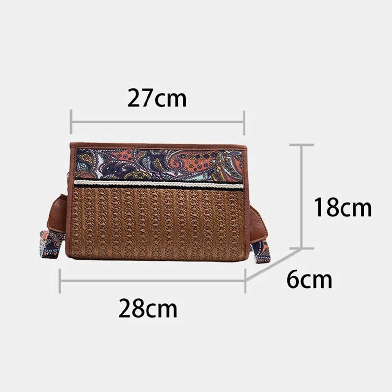 Handwoven Straw Shoulder Bag for Women Bohemian Crossbody Purse Cellphone Bag