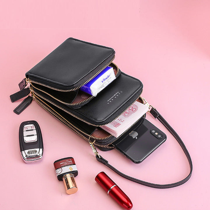 Multi-Compartment Phone Purse With Clear Window