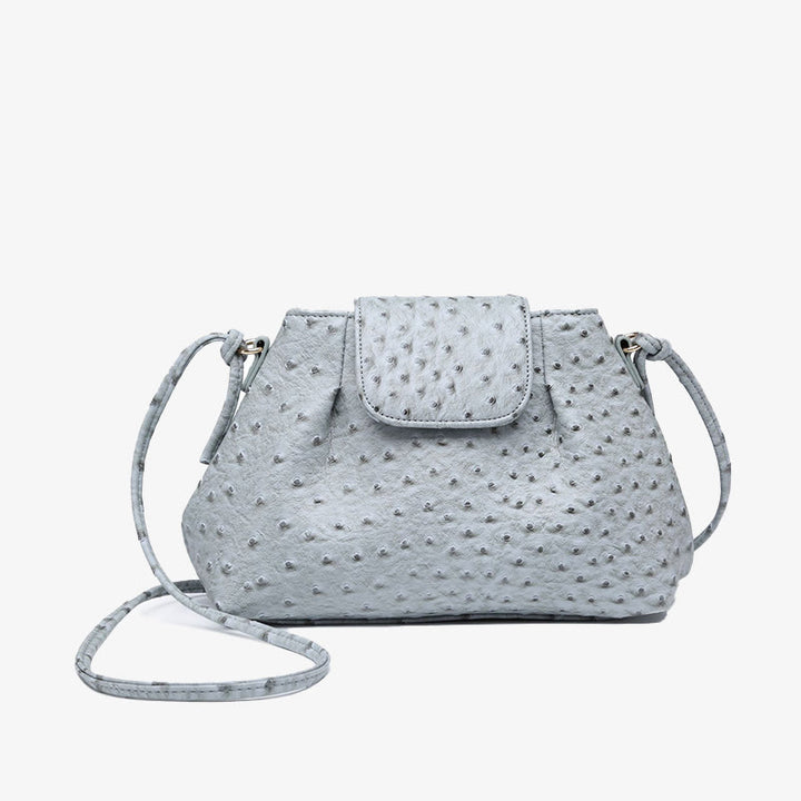 Ostrich Print Crossbody Bag Women Plain Color Cloud Bag