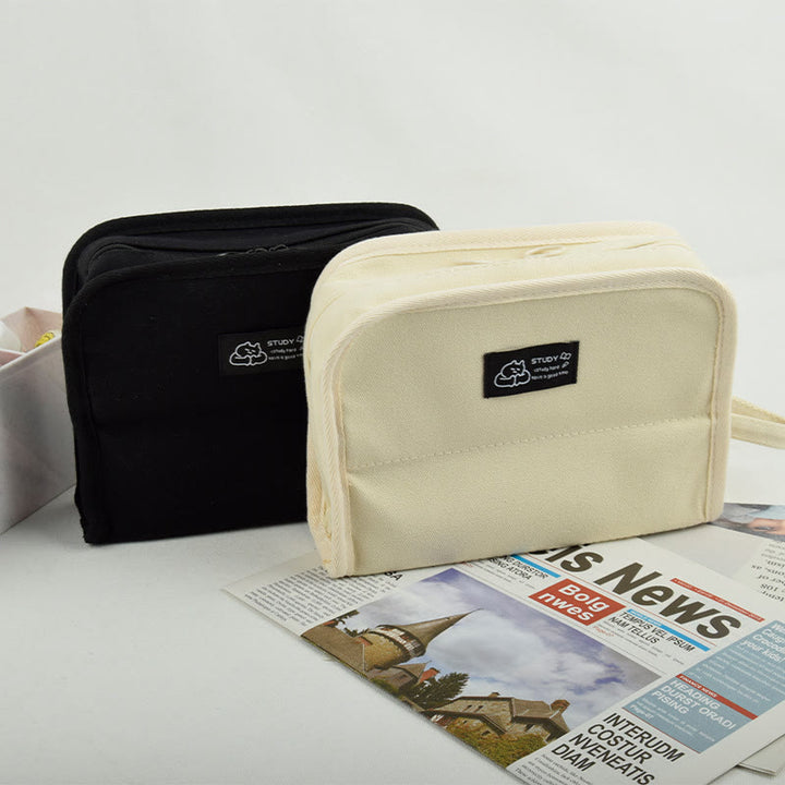 Pencil Case For Students Canvas Large Capacity Stationery Pencil Box