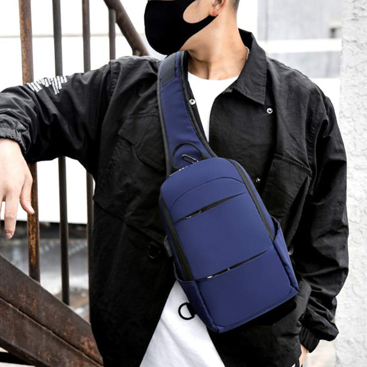 Sling Crossbody Backpack Shoulder Bag for Men with USB Charger Port
