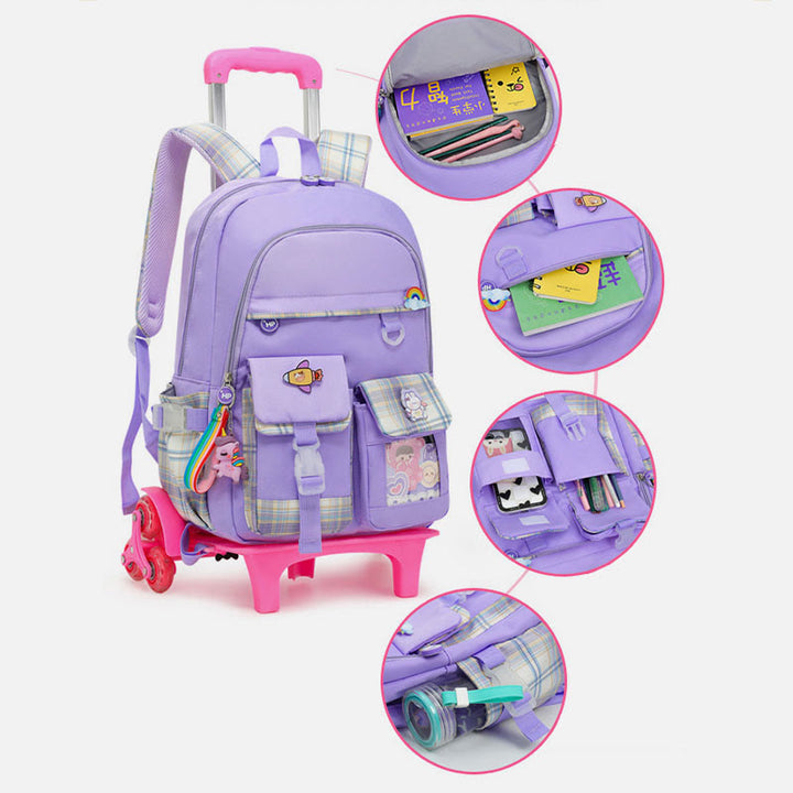 School Backpack For Kids Cute Pattern Rolling School Bag - image 16