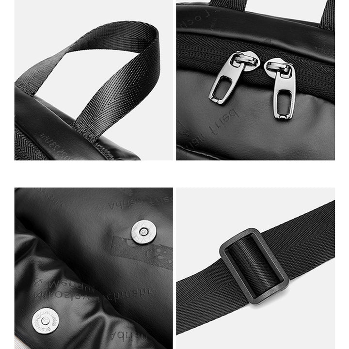 Unisex Small Black Sling Crossbody Shoulder Bag Daypack with USB Charger
