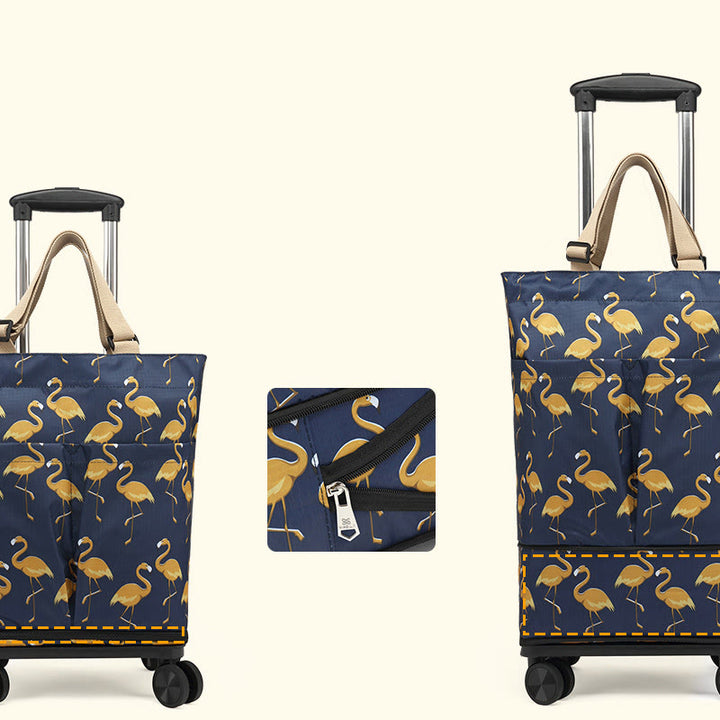 Tote Bag For Women Shopping Folding Removable Wheel Cart