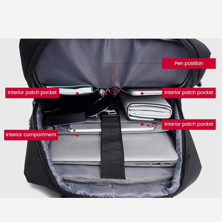 Multifunctional Large Capacity Durable Breathable Travel Laptop Backpack With USB Charging Port