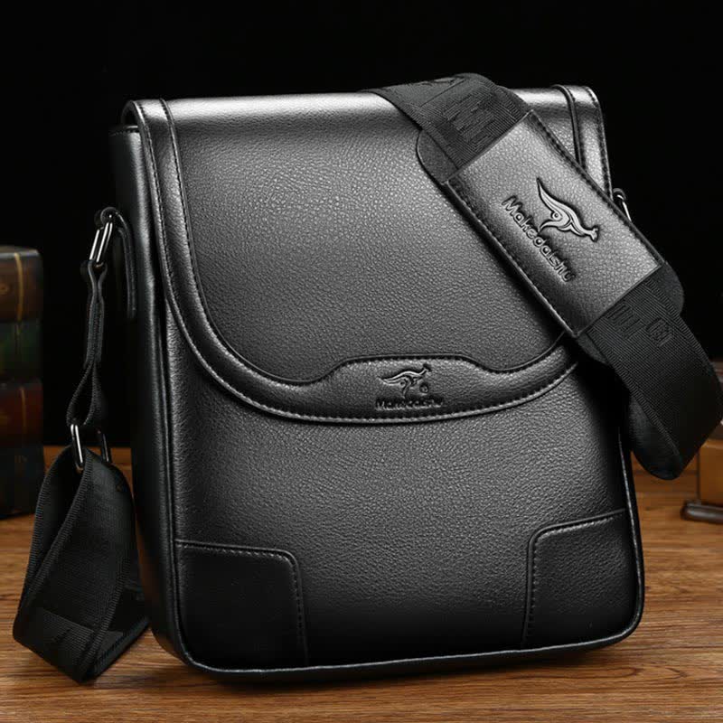 Leather Messenger Bag for Men Waterproof Vintage Crossbody Shoulder Bag