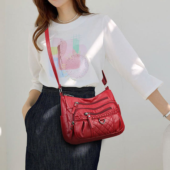 Crossbody Bag For Women Twist Design Plain Color Classic Purse