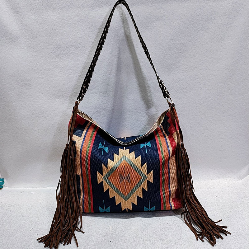 Women Tote Bag Fashion Bohemian Tassel Shoulder Bag Vintage Boho Handbags
