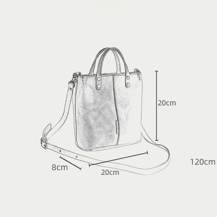 Handmade Tote Bag For Women Elegant Retro Soft Leather Bag