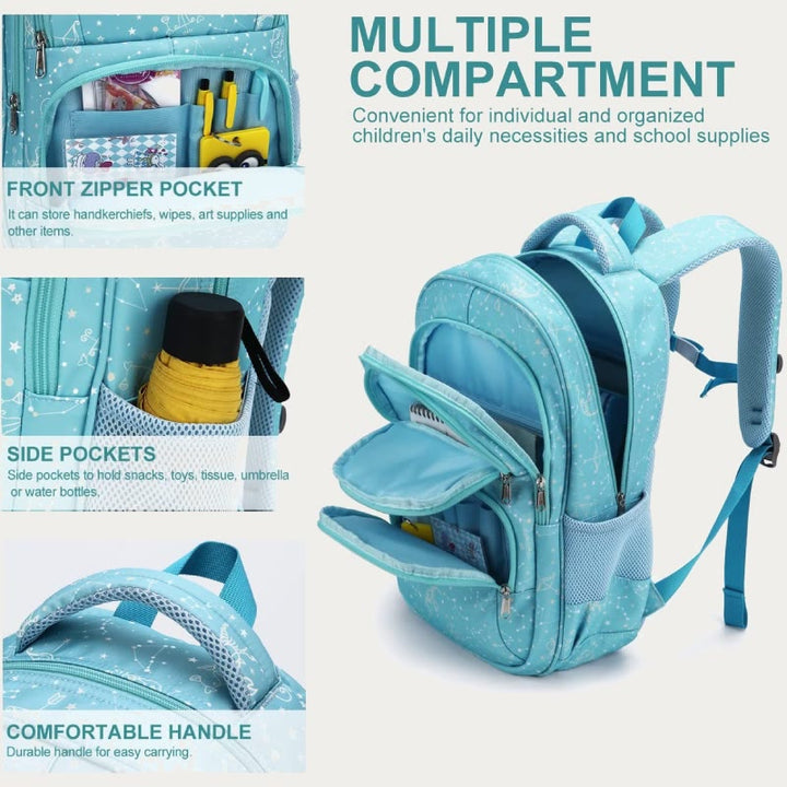 Backpack for Girls Embroidery School Bag with Lunch Box for Kids Teen