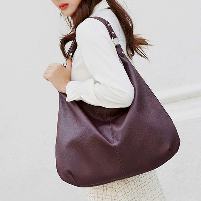 Large Soft Leather Hobo Bag Handbag Tote Everyday Purse for Women