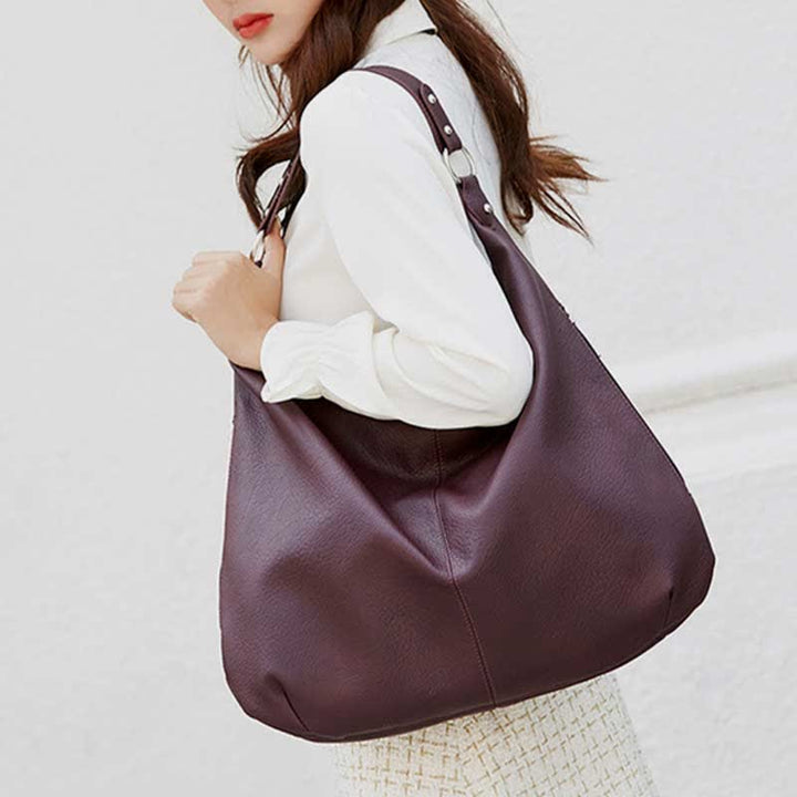 Large Soft Leather Hobo Bag Handbag Tote Everyday Purse for Women
