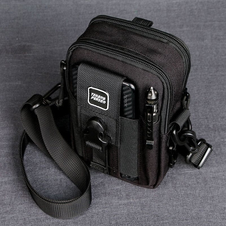 Tactical Waist Bag Belt Loop Phone Bag Pouch Fit 7.5" Cellphone with Crossbody Strap