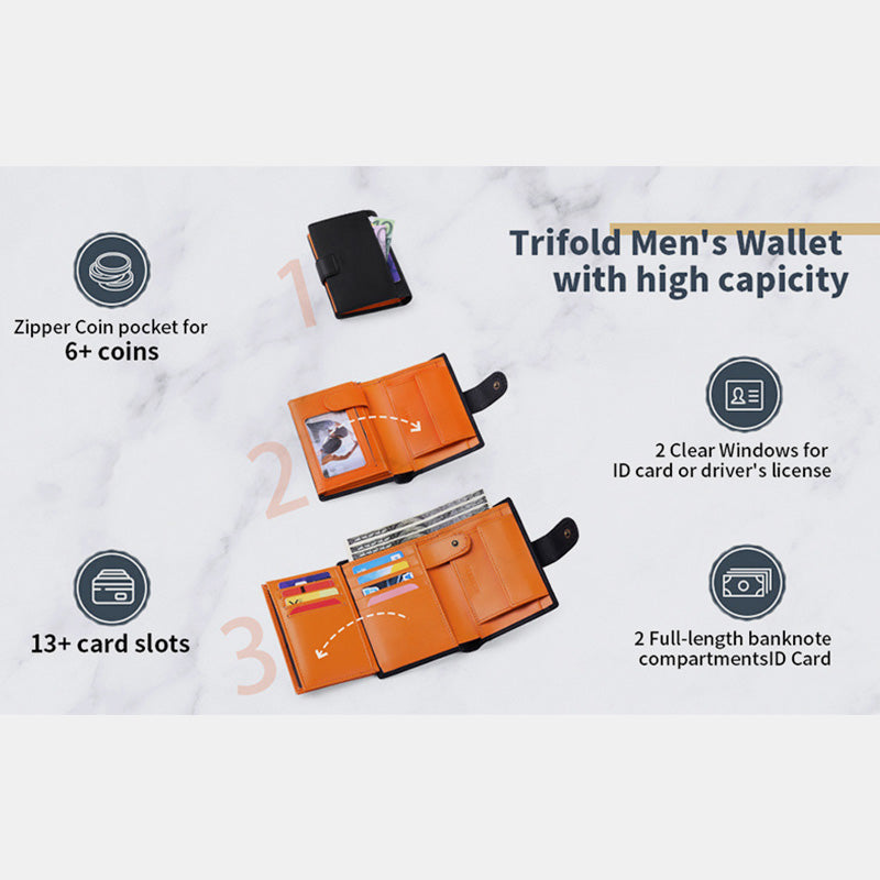 Genuine Leather RFID Blocking Small Wallet Card Case Purse - image 4