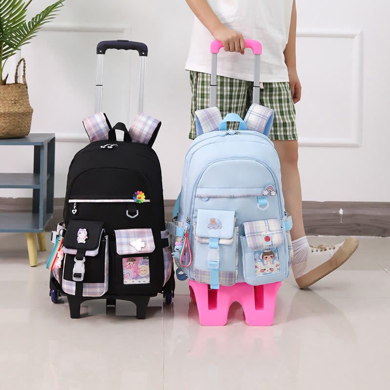 School Backpack For Kids Cute Pattern Rolling School Bag - image 8