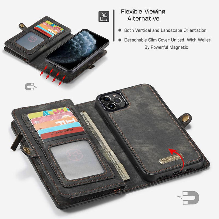 Retro Leather Wallet Phone Bag for iPhone & Samsung &Huawei with Multi-Slot