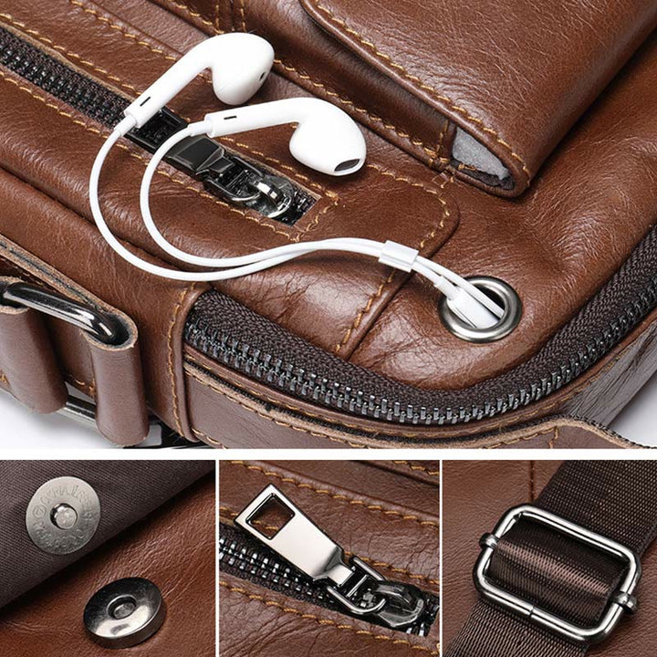Messenger Bag for Men Multi-Pocket Genuine Leather Business Crossbody Bag - image 5