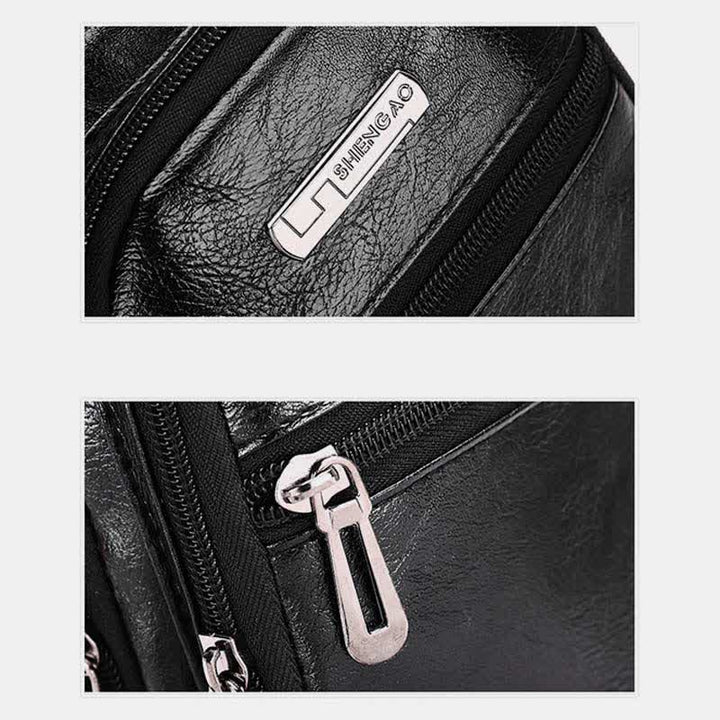 Leather Sling Bag for Men Outdoor Travel Chest Pack Daypack Backpack