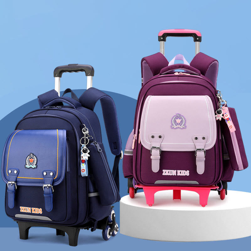 School Backpack For Kids Durable Waterproof Oxford Rolling School Bag