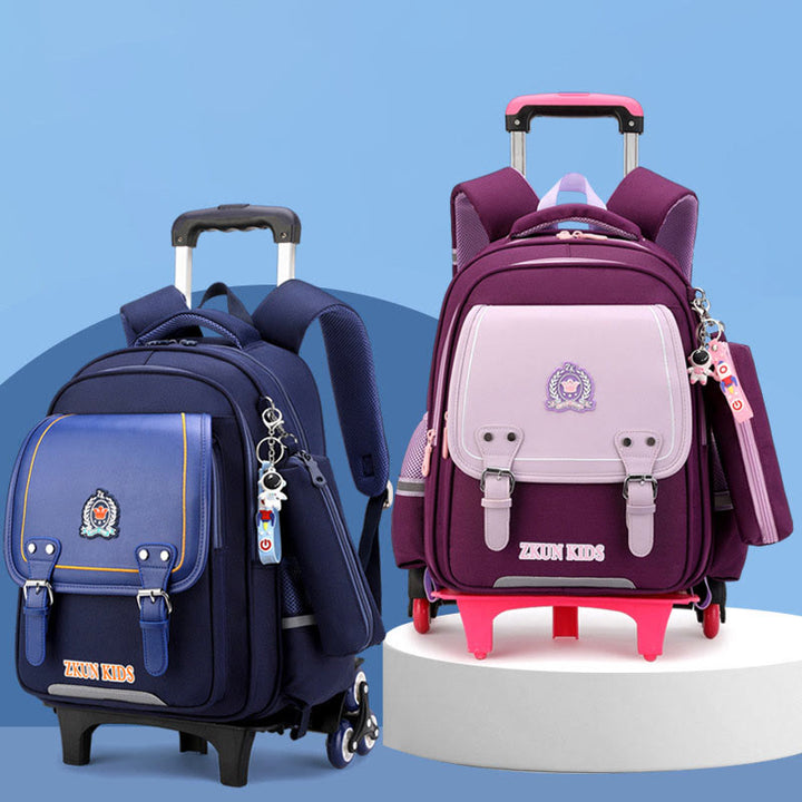 School Backpack For Kids Durable Waterproof Oxford Rolling School Bag