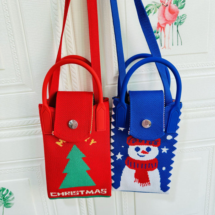 Christmas Style Phone Bag For Women Knitted Crossbody Bag