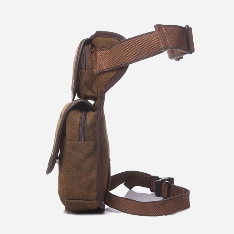 Retro Leg Bag For Men Outdoor Sports Canvas Crossbody Bag