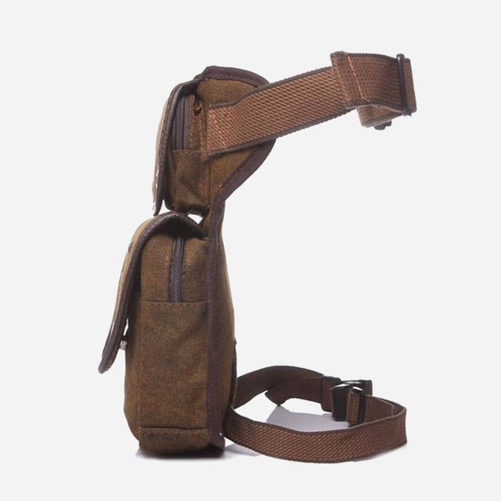 Retro Leg Bag For Men Outdoor Sports Canvas Crossbody Bag