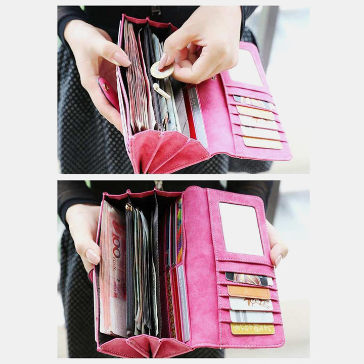 Long Wallet For Women Solid Color Multiple Slot Daily Purse - image 2