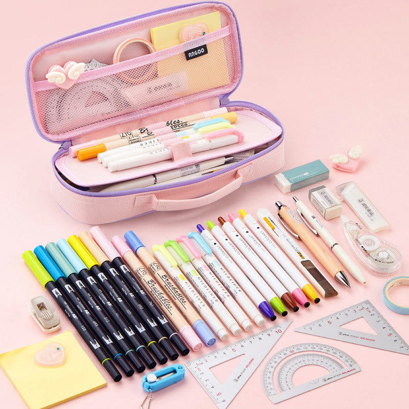 Cute Pencil Case For Kids Cartoon Style Roomy Case