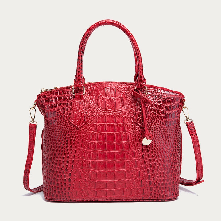 Tote For Women Daily Use Retro Crocodile Crossbody Bag - Crimson - image 26